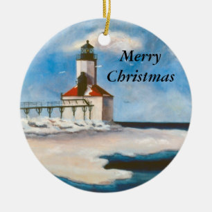 Michigan City Light Christmas Ornament