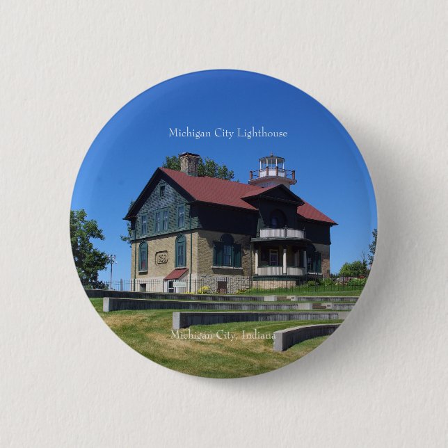 Michigan City Lighthouse button (Front)