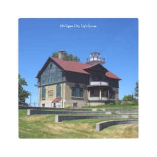 Michigan City Lighthouse metal wall art