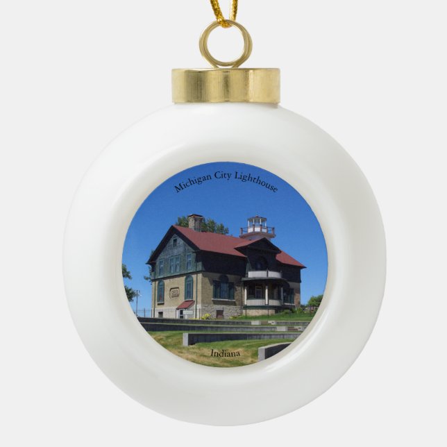 Michigan City Lighthouse ornament (Front)