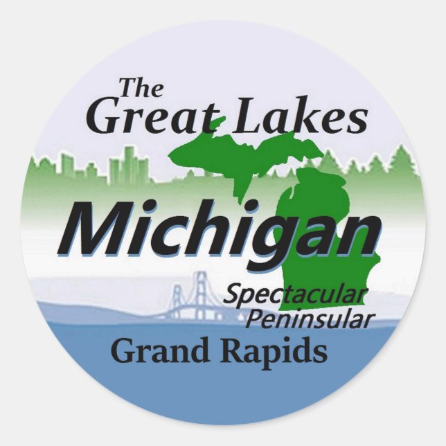 MICHIGAN CLASSIC ROUND STICKER (Front)