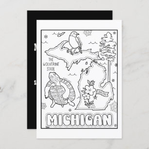 michigan color me collage invitation