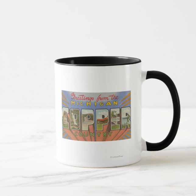 Michigan (Copper County) - Large Letter Scenes Mug (Right)