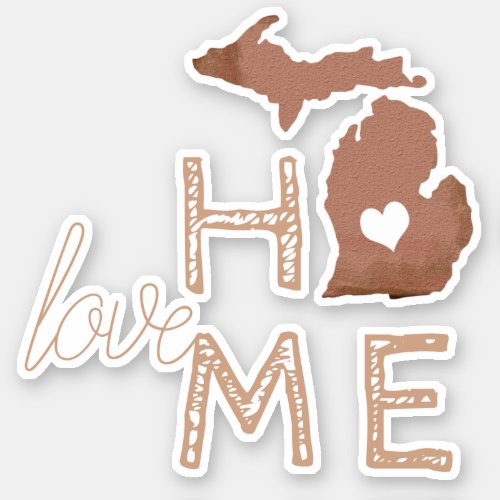 Michigan Copper Silhouette State Sticker