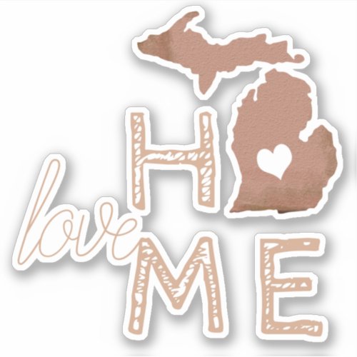 Michigan Copper Silhouette State Sticker