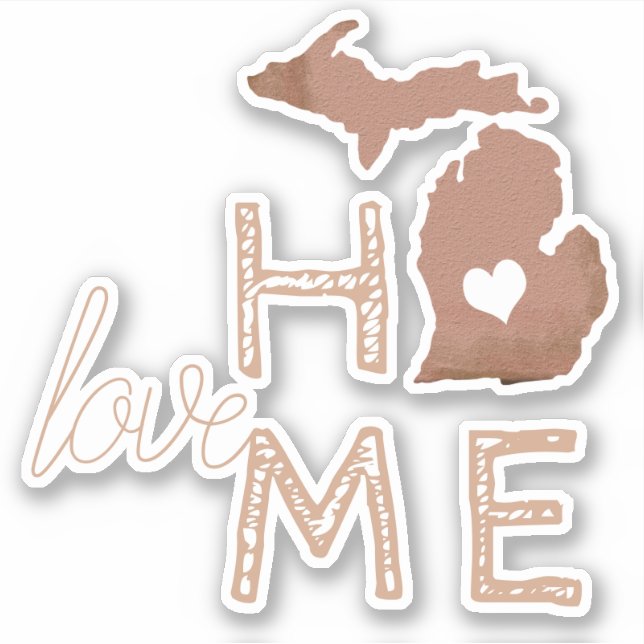 Michigan Copper Silhouette State Sticker (Front)