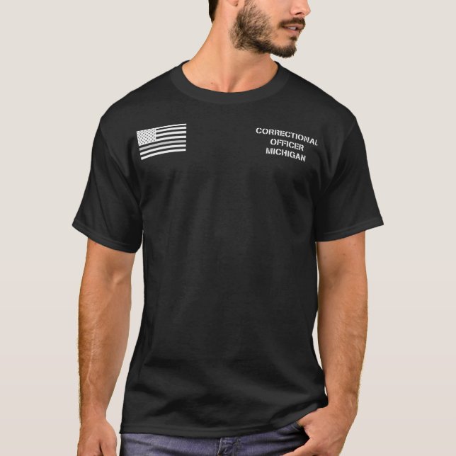 Michigan Correctional Officer Thin Gray Line T-Shirt (Front)