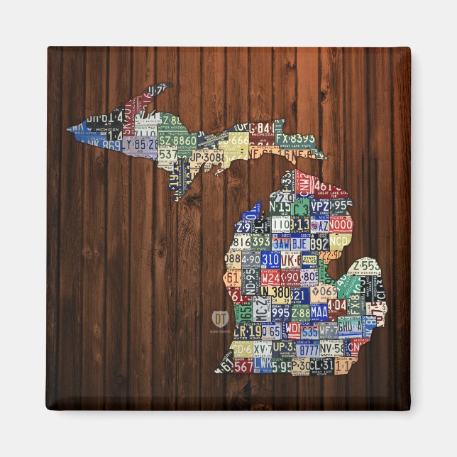 Michigan Counties in License Plates Magnet (Front)