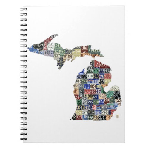 Michigan Counties License Plate Map Art Notebook