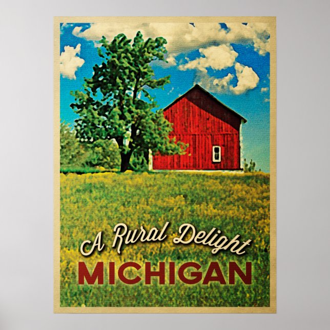 Michigan Country Red Barn Poster (Front)