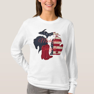 Michigan Cowgirl Patriotic Michigan Horse Boots T-Shirt