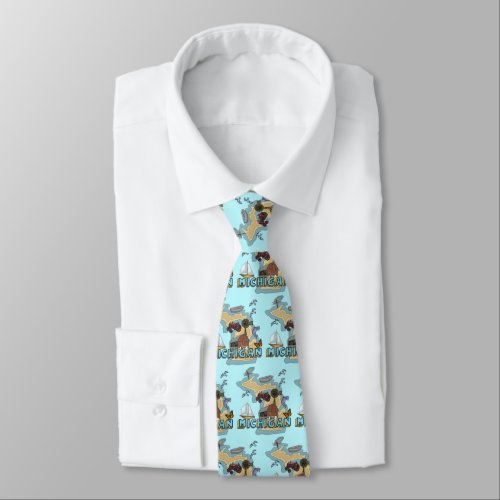 Michigan custom name neck tie