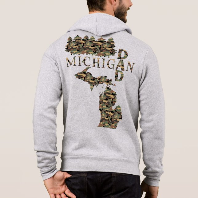 Michigan Dad | Treebark | Father's Day Gift Hoodie (Back)