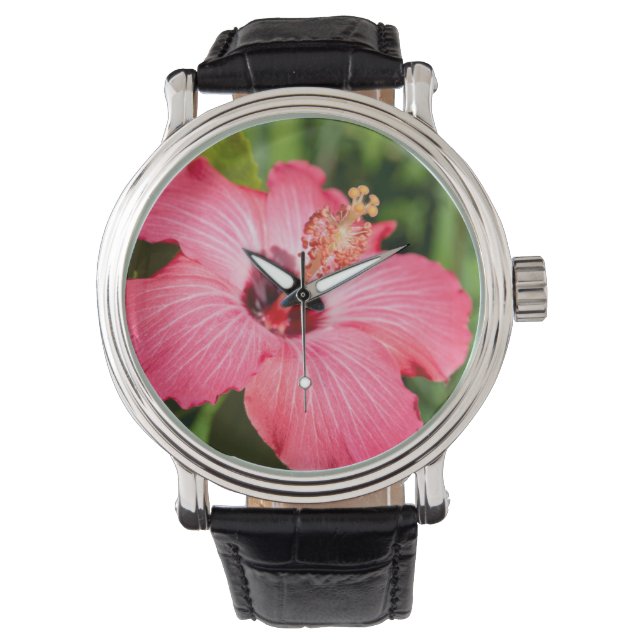 Michigan, Dearborn. Detail Of Pink Hibiscus Watch (Front)