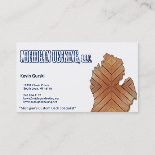 Michigan Decking Business Card