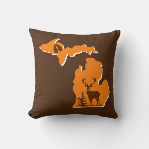 Michigan Deer Hunting Cabin Sofa Pillow 