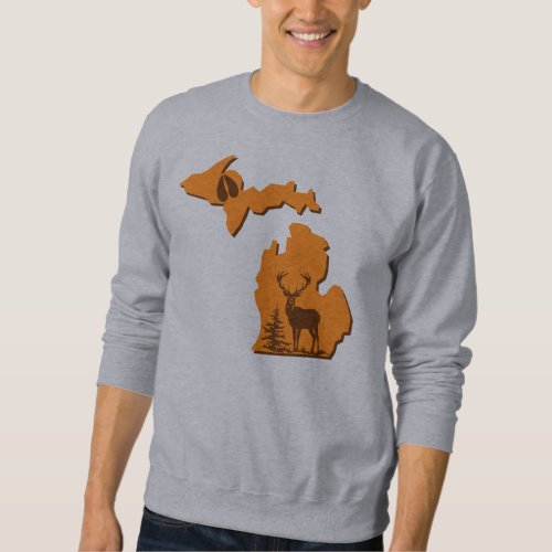 Michigan Deer Hunting Grey Sweatshirt