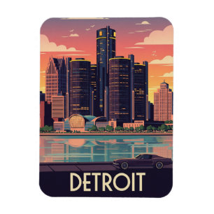Michigan Detroit Travel Magnet
