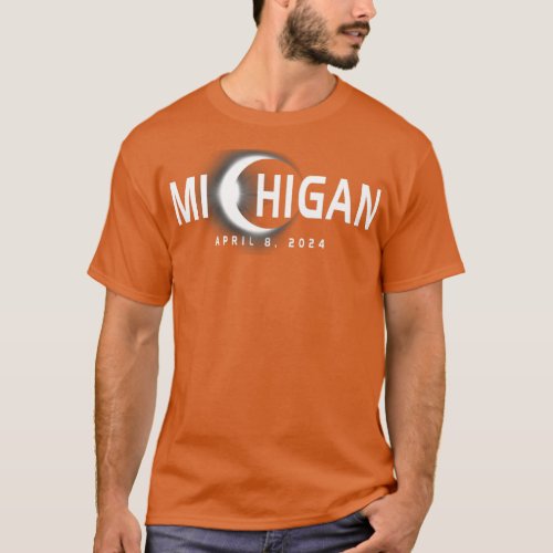 Michigan Eclipse Souvenir April 8th 2024  T_Shirt