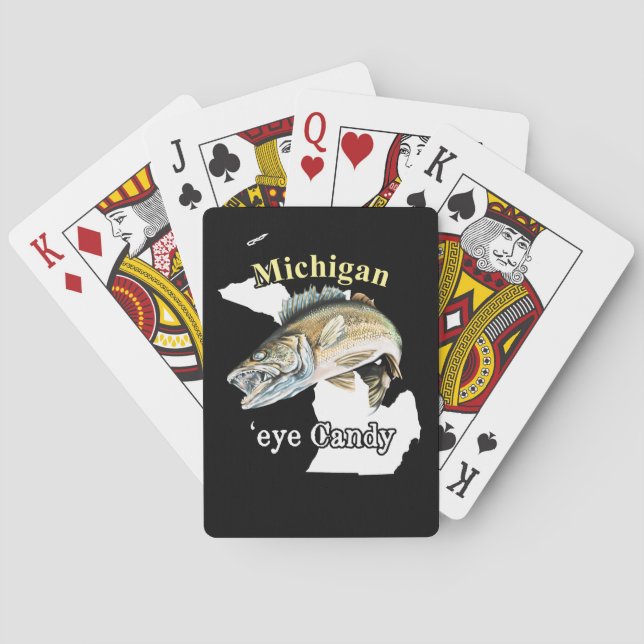 Michigan 'Eye Candy Funny Walleye Fishing Poker Cards (Back)