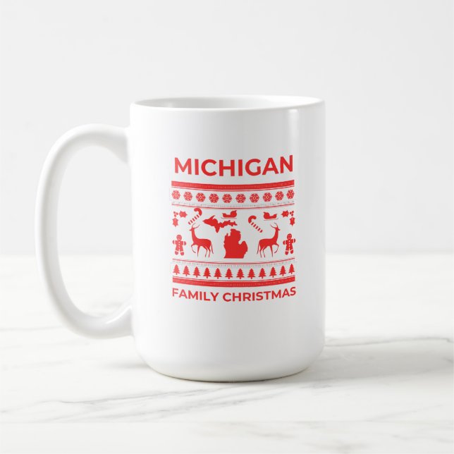 Michigan Family Christmas Coffee Mug (Left)