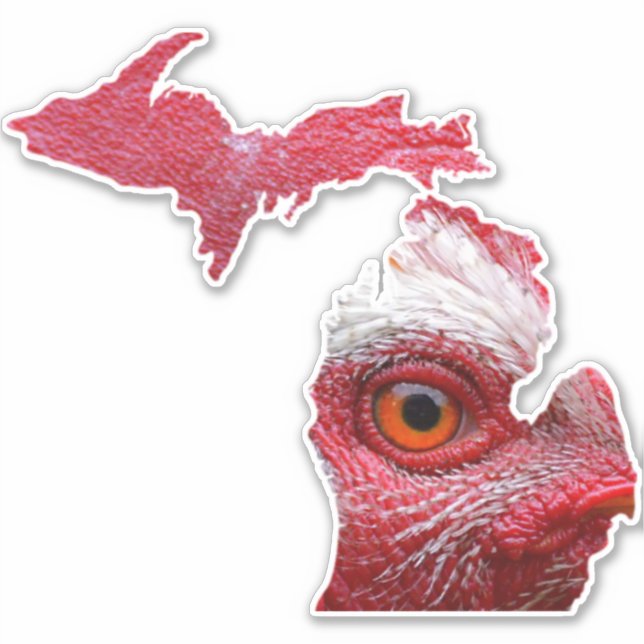 Michigan Farm Bird Mitten State Silhouette Vinyl  Sticker (Front)