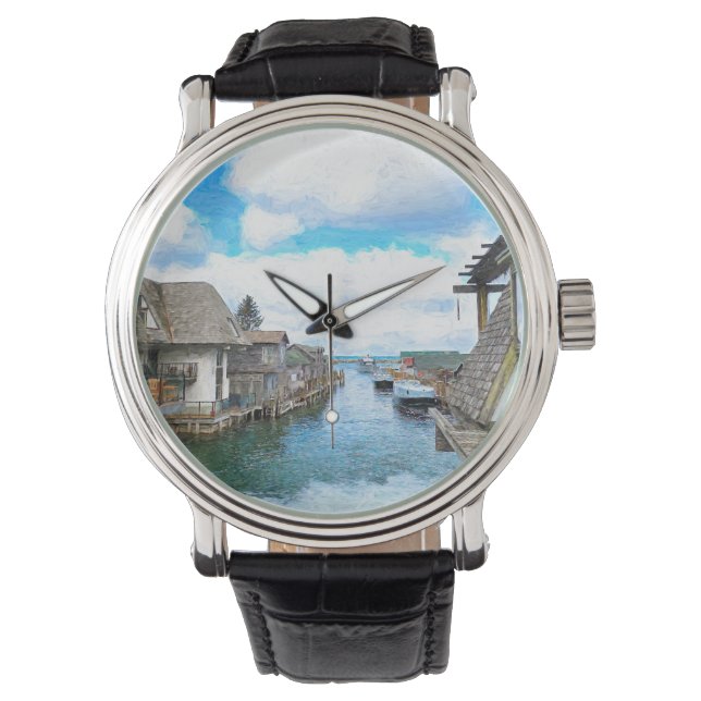 Michigan Fish Town Painting Watch (Front)