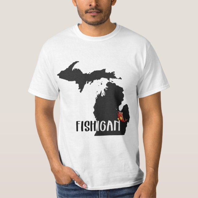 Michigan fisherman sport humor T-Shirt (Front)