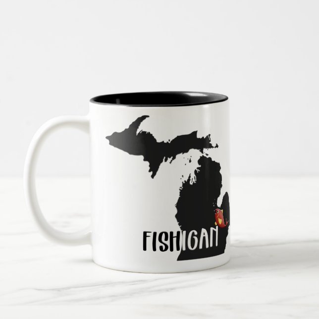 Michigan Fisherman Two-Tone Coffee Mug (Left)