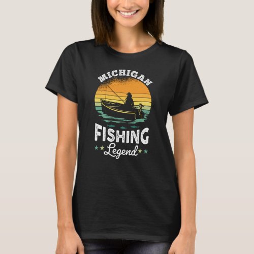 Michigan Fishing Legend USA Fisher Gifts T_Shirt