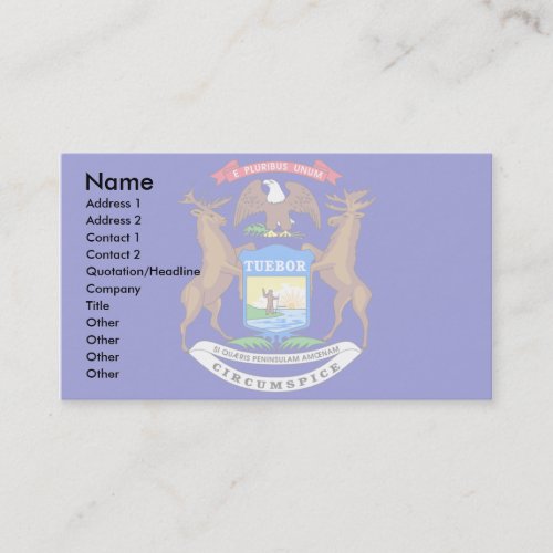 Michigan Flag Business Card Template