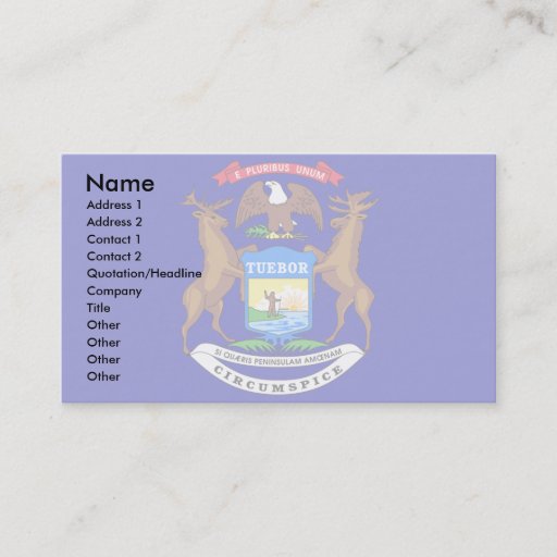 Customizable Michigan Flag Business Card Template