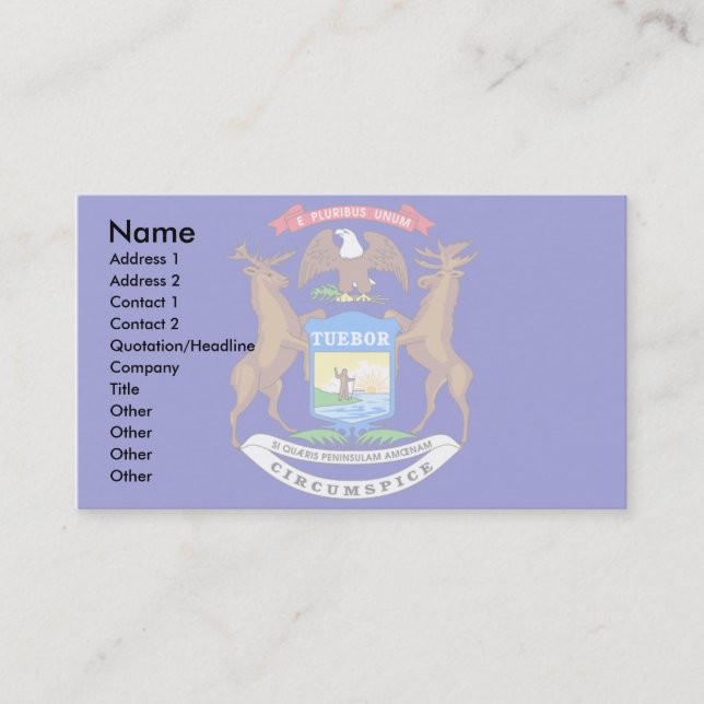 Michigan Flag Business Card (Front)
