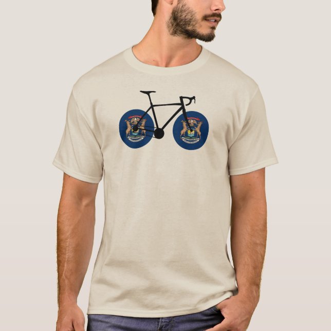 Michigan Flag Cycling T-Shirt (Front)