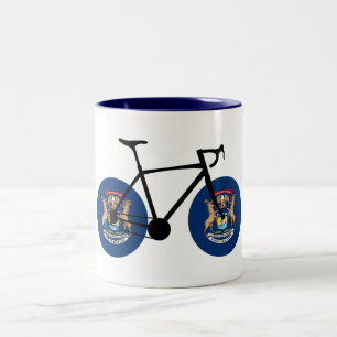 Michigan Flag Cycling Two-Tone Coffee Mug
