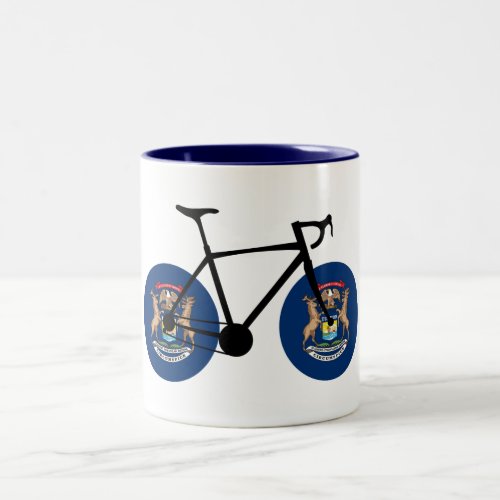 Michigan Flag Cycling Two_Tone Coffee Mug