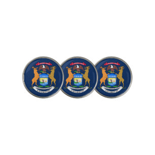 Michigan flag golf ball marker