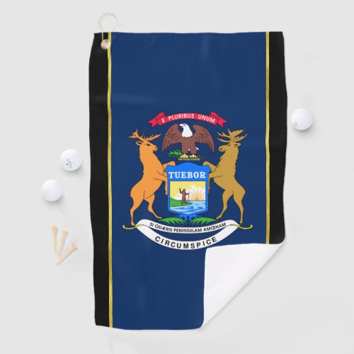 Michigan flag golf towel