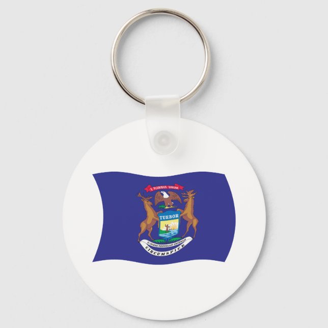 Michigan Flag Keychain (Front)