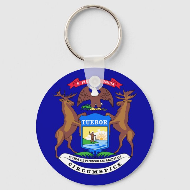 Michigan Flag Keychain (Front)