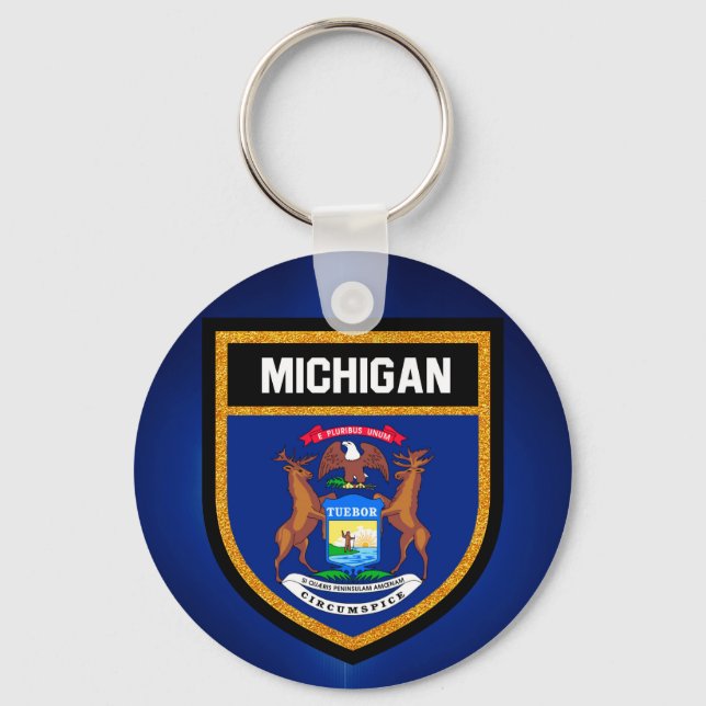 Michigan Flag Keychain (Front)