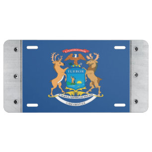 MICHIGAN Flag - License Plate