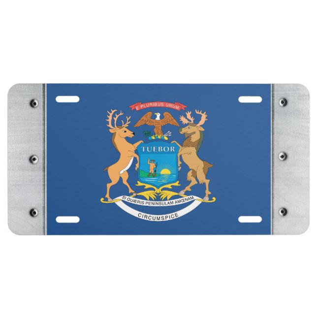 MICHIGAN Flag - License Plate (Front)