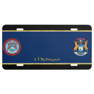 Michigan flag license plate