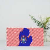 Michigan Flag Map (Standing Front)