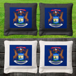 Michigan Flag & Michigan Tailgate, patriotic USA Cornhole Bags