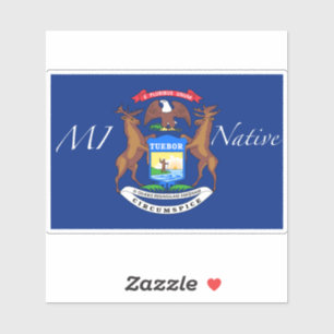 Michigan Flag Native Sticker
