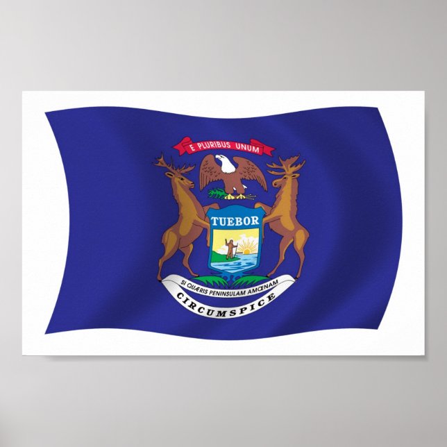 Michigan Flag Poster Print (Front)