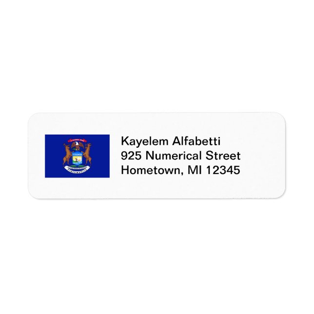 Michigan Flag Return Address Label (Front)