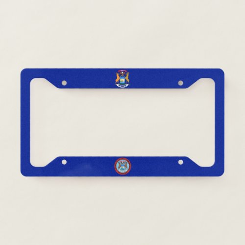 Michigan flag_seal license plate frame